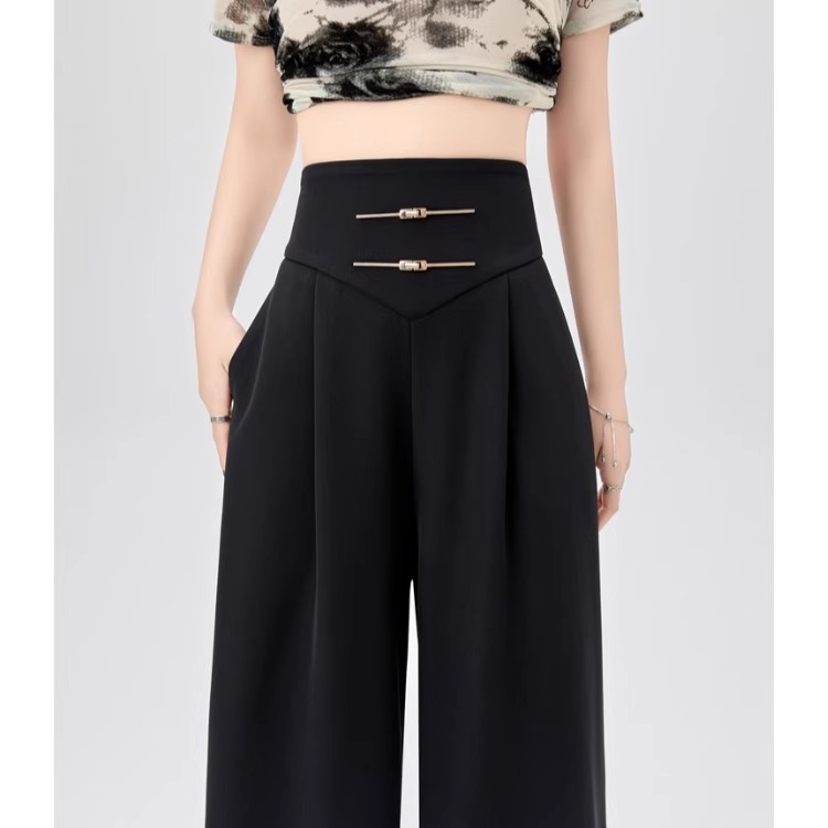 【彭姐专属】阔腿西装裤女春夏2025新款直筒休闲高腰垂感宽松拖地裤