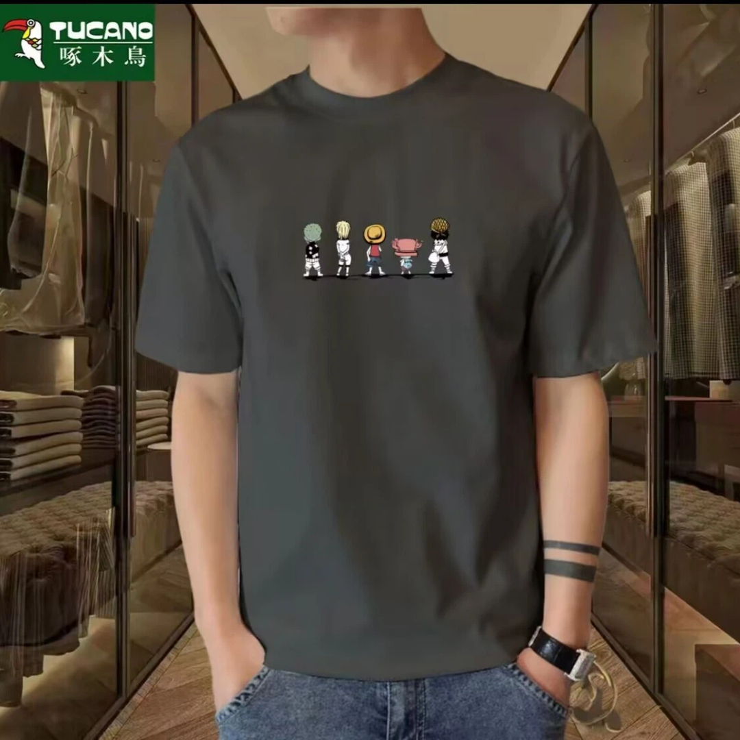 啄木鸟休闲短袖t恤男夏季新款宽松修身潮流打底青少年男士半袖T