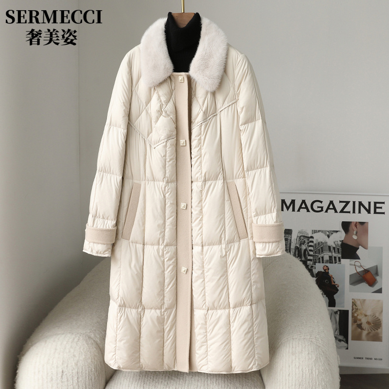 高级感羽绒服女中长款2025新款显气质修身优雅外套双面轻奢大衣