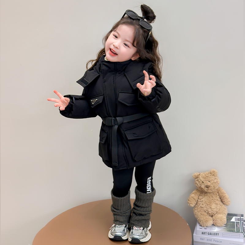 女童网红棉服儿童夹棉加厚棉袄2024新款宝宝冬装外套女孩保暖棉衣