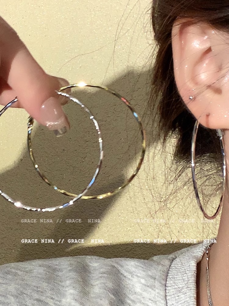 合金耳饰 大圈圈耳饰爆款网红2023脸大适合的耳环耳钉女高级