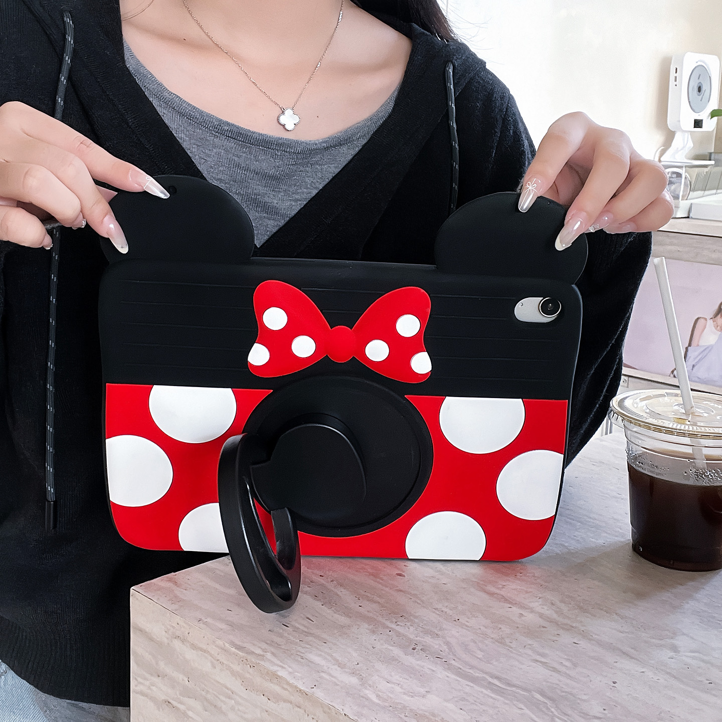 蝴蝶结米妮360旋转三星a9+平板保护套a9plus可爱女款硅胶卡通软壳