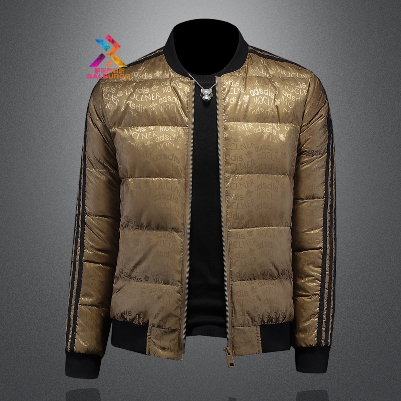 萨尔布勒斯冬季男士修身棒球领羽绒服百搭保暖时尚帅气潮流外套