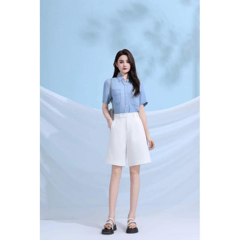 【姚姐定制】Y282“青柠”五分裤莱赛尔天丝五色高腰直筒显瘦夏季百搭