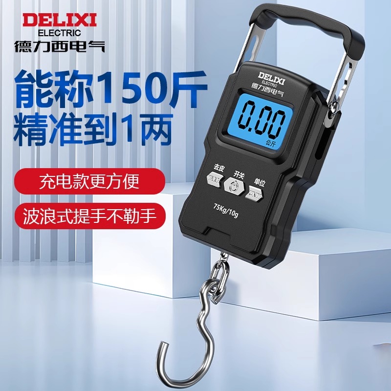 德力西电气便携式手提电子秤精准克秤家用小型高精度称重手提秤