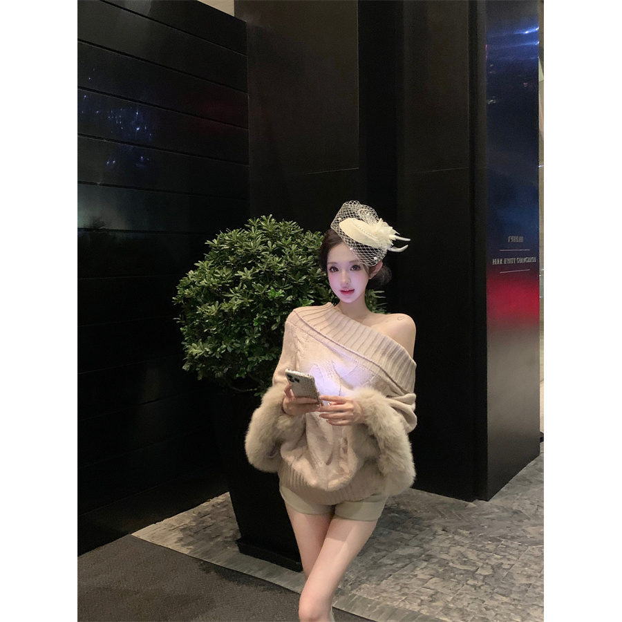 京洛佳人 高领麻花针织上衣毛衣