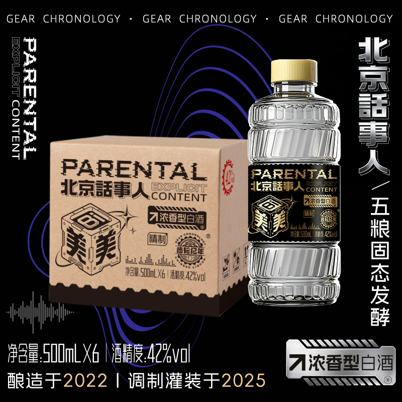 齿轮纪年【3年前的浓香型白酒】北京话事人联名款42度/52度500ml*6