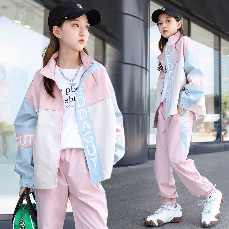 女童春秋装2025新款套装儿童网红大童洋气时髦运动春季韩版两件套
