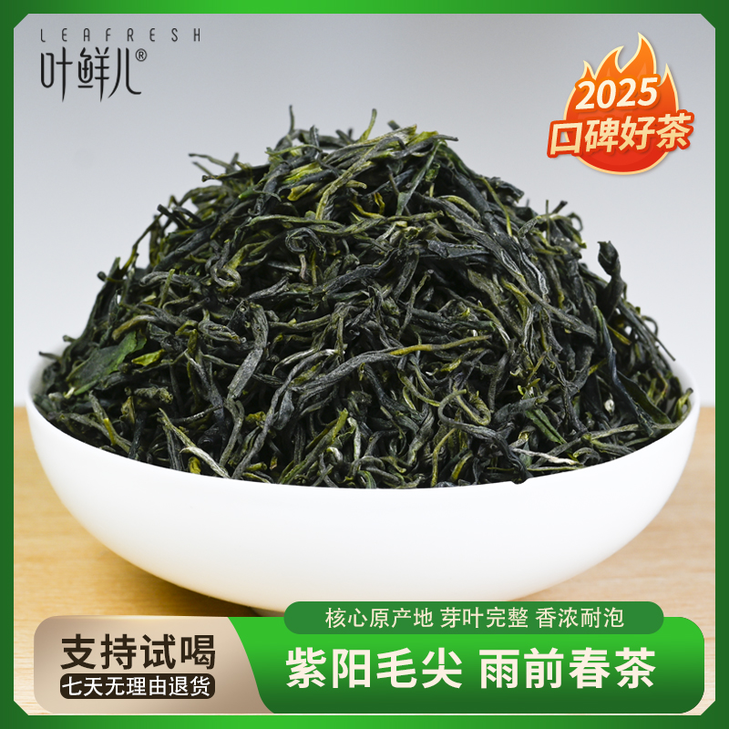 叶鲜儿安康紫阳毛尖250g袋装2025新茶高山绿茶雨前口粮茶陕西特产