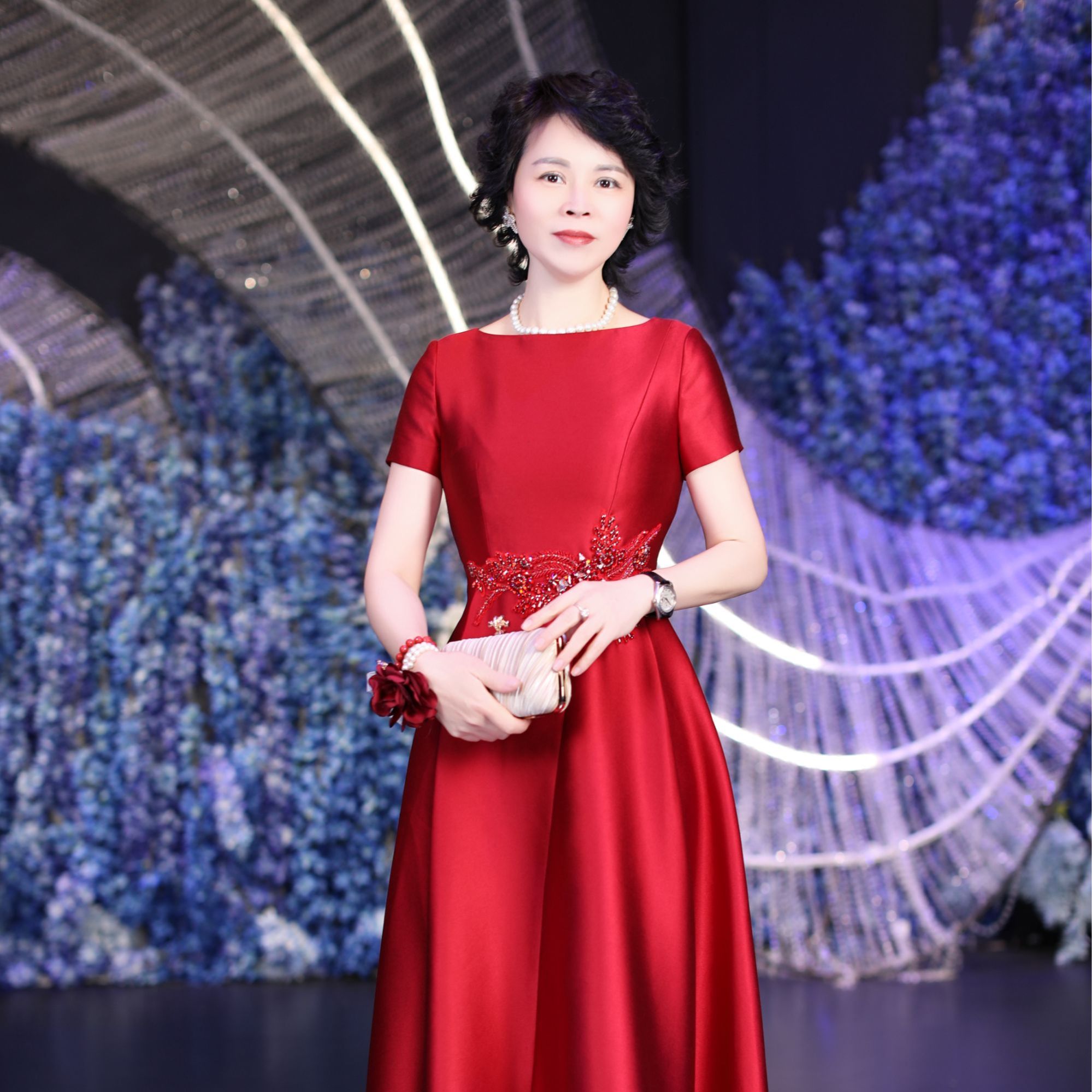 高定显瘦气质夏季长款喜喜婆婆高贵奢华婚庆礼服