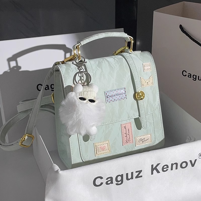 官网小c&k2025夏高级质感小众设计时尚邮差双肩包手提逛街背包女