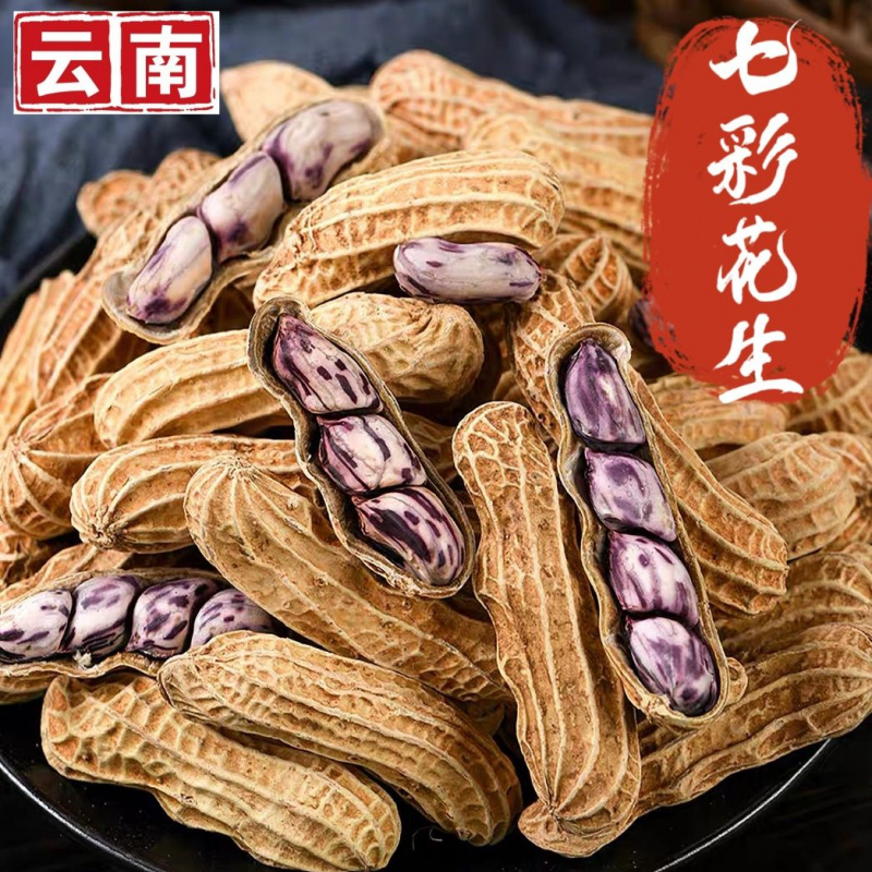 【大颗粒1斤】云南七彩花生原味彩色花生高原种植带壳老小皆宜零食