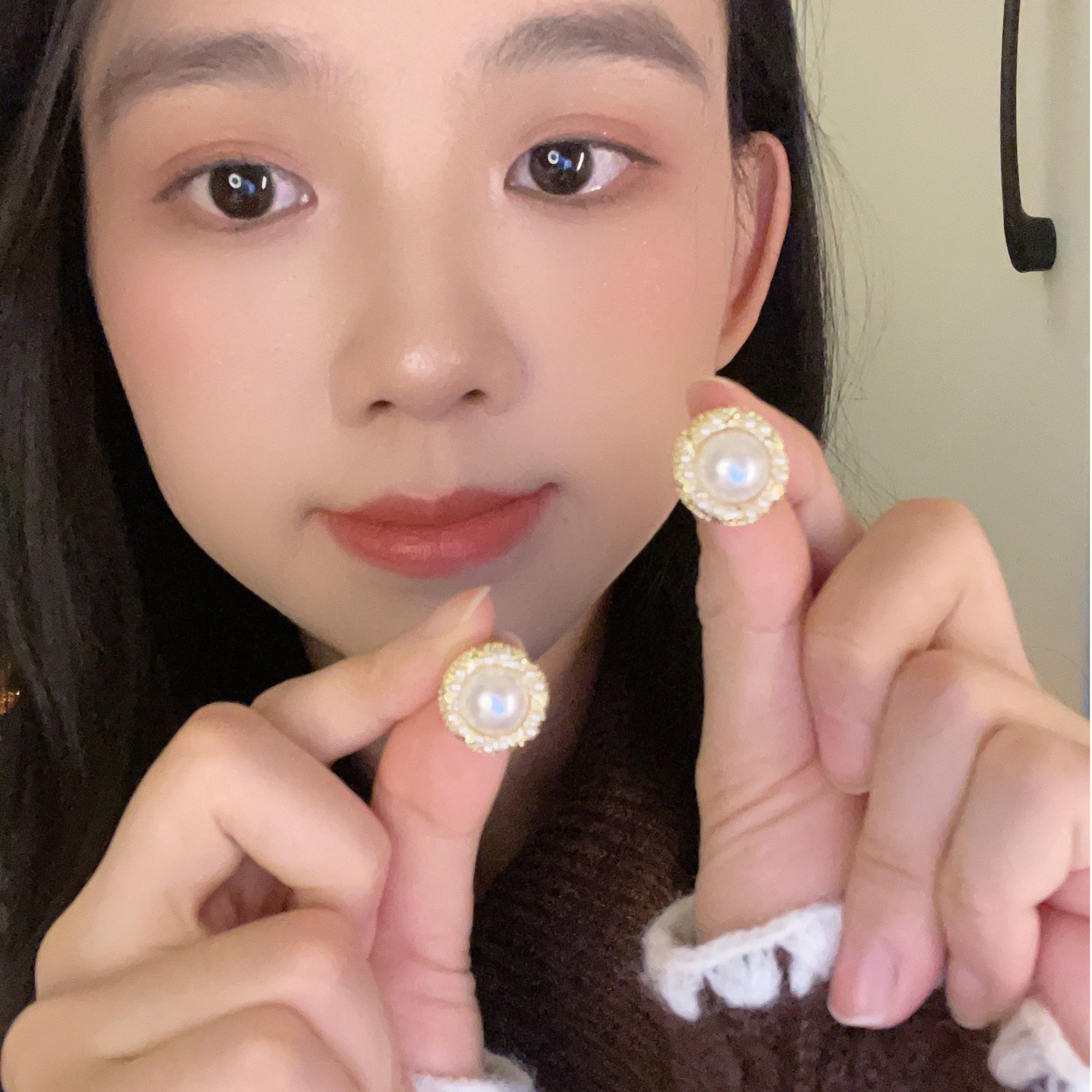 合金锆石耳饰 露珠小香风小众高级设计感耳钉女气质轻奢百搭耳饰