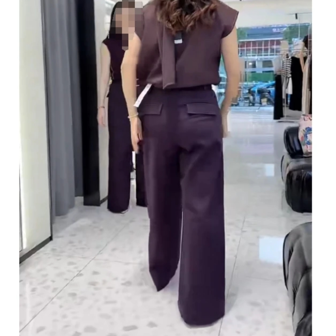 Y新款上衣T恤高腰阔腿直筒休闲裤女时尚百搭气质潮流