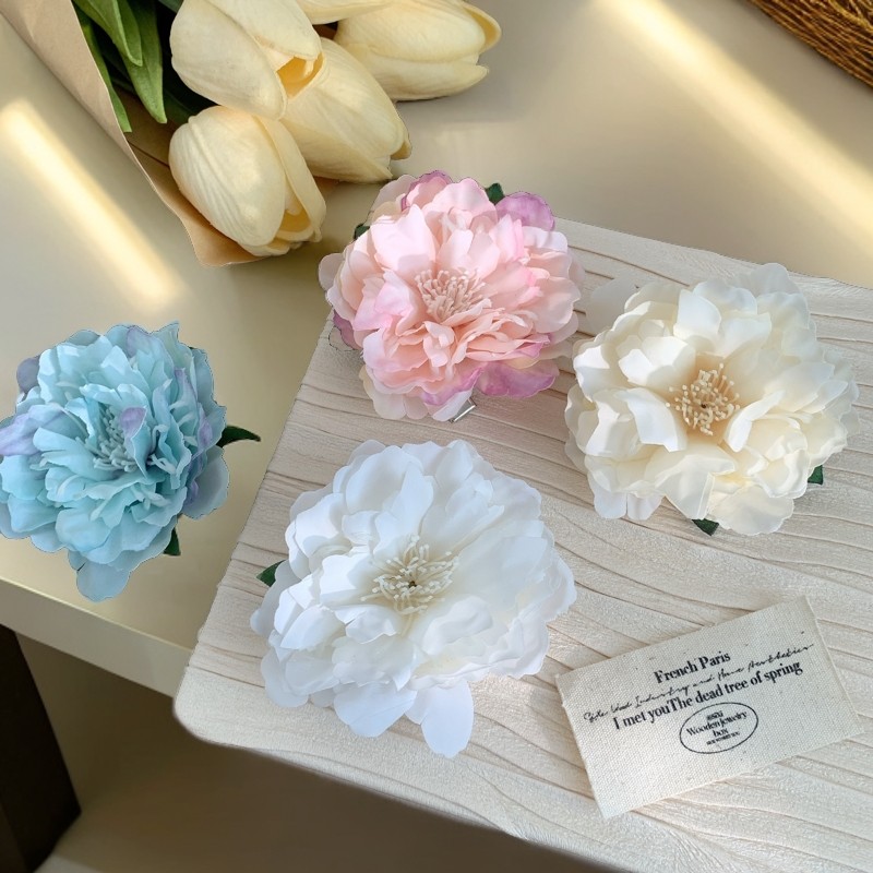 纯欲风仿真花朵发夹女2025新款高端发卡碎发夹子头饰侧边夹鸭嘴夹