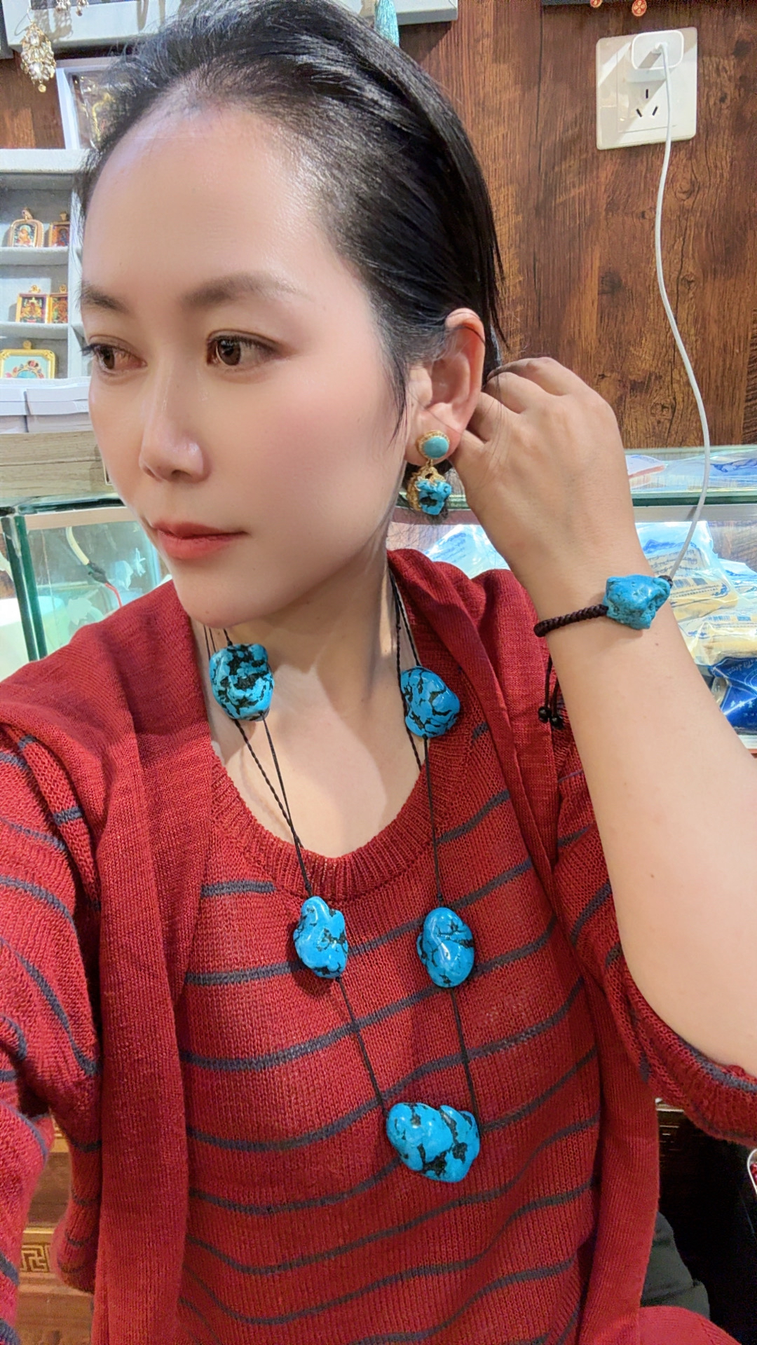 非金属亚克力项链 项链+手链+耳环超级漂亮