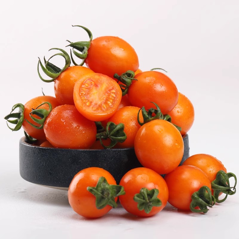 现摘自然熟黄色圣女果千禧夏日阳光小西红柿樱桃番茄新鲜水果5斤