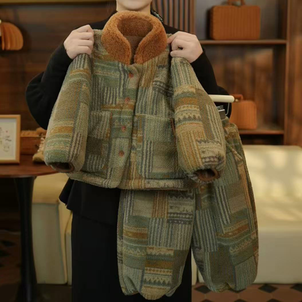 儿童睡衣套装2025冬季新款男童三层夹棉加厚家居服宝宝加绒外套潮