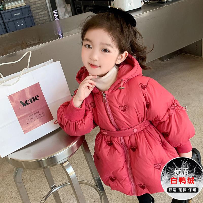 YeeHoO/英氏女童羽绒服外套2025新款冬季加厚收腰小品牌宝宝