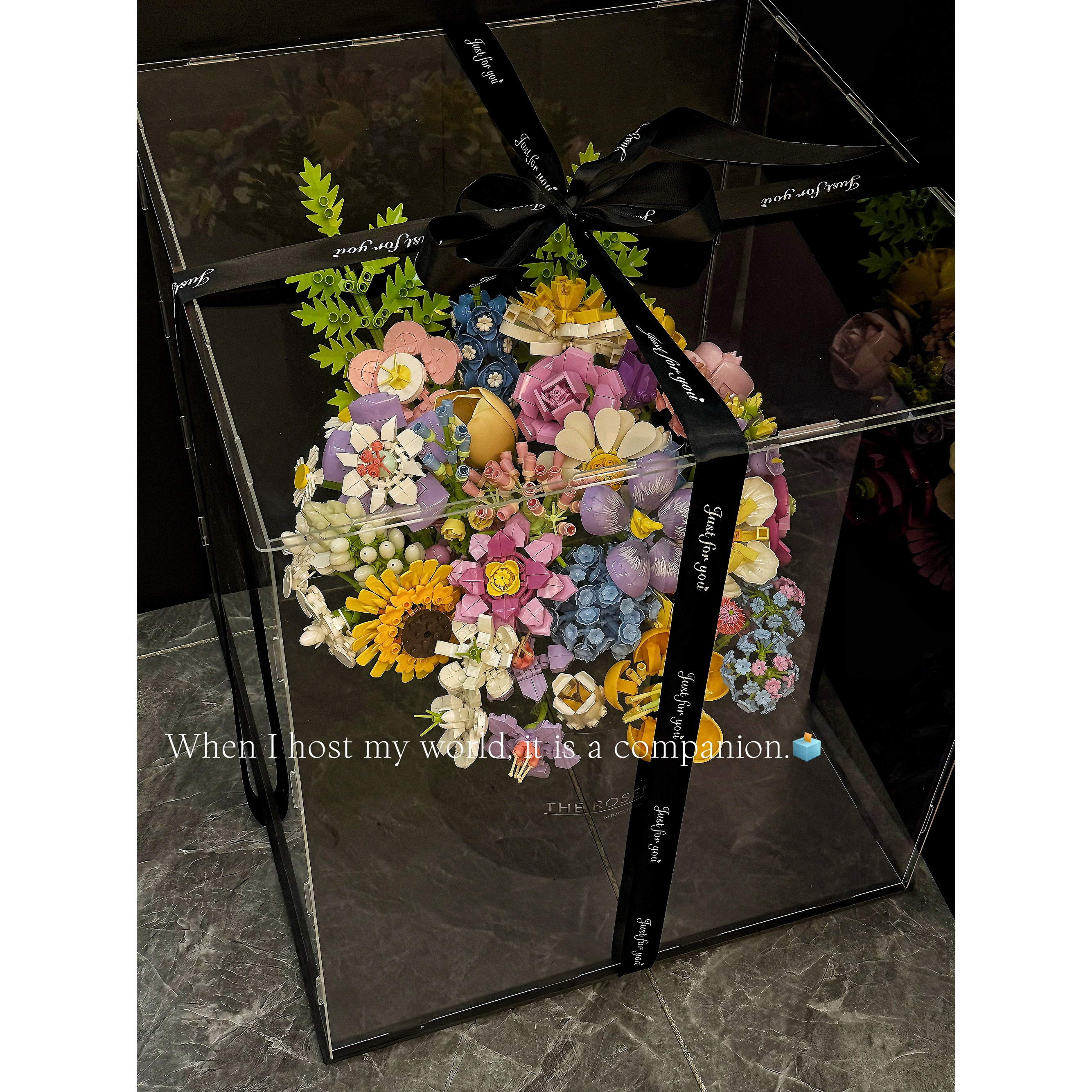 2025网红积木花束摆件女生七夕情人节520母亲节生日礼物