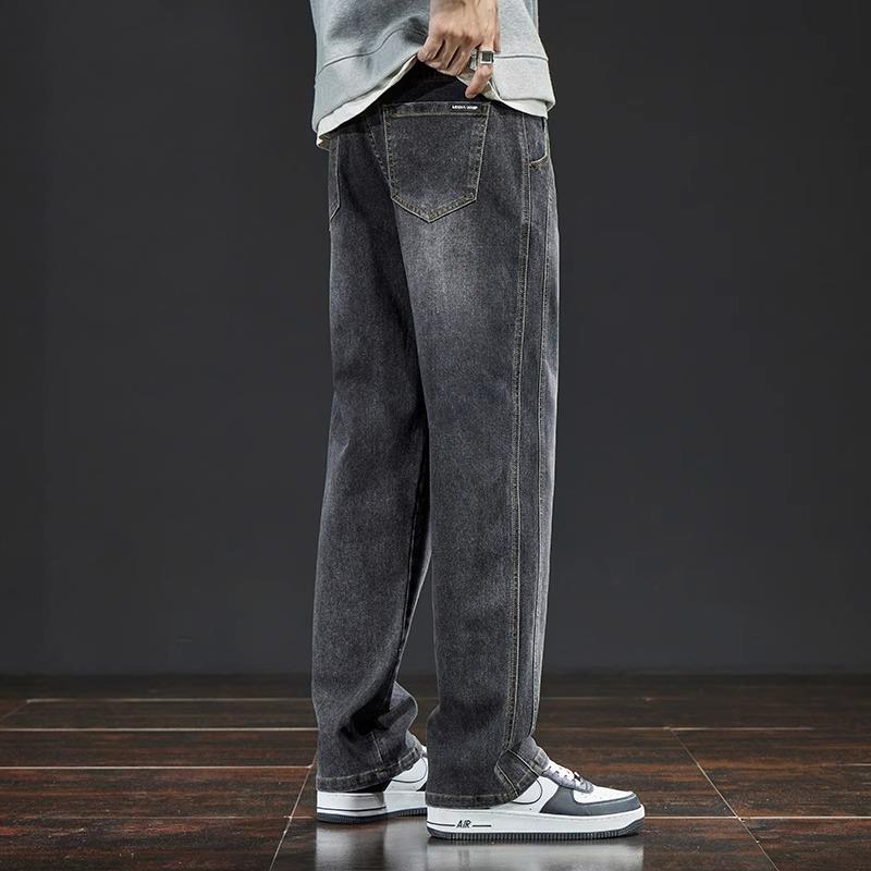 HKYC美式复古牛仔裤男士春秋季2025新款宽松休闲显瘦阔腿裤男士