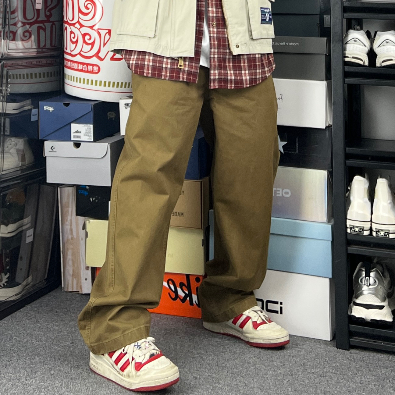 斌斌梨宽松直筒质感纯棉休闲长裤美式复古潮流高街五袋款牛仔裤男