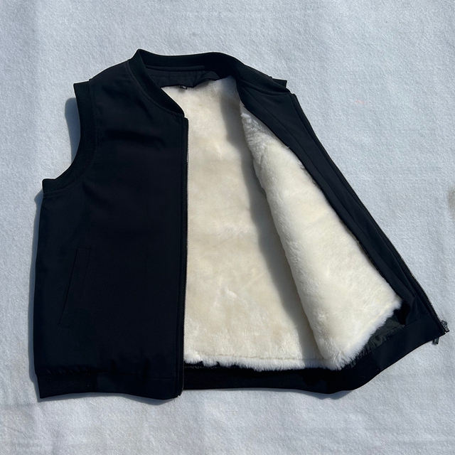 羊毛马甲男皮毛一体背心马夹爸爸装中老年人秋冬季保暖加厚棉坎肩