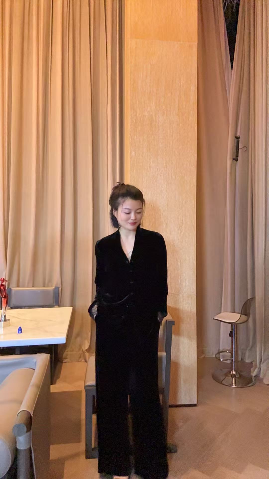 TANTAN  真丝丝绒 气质时尚显瘦衬衫 XD  2300