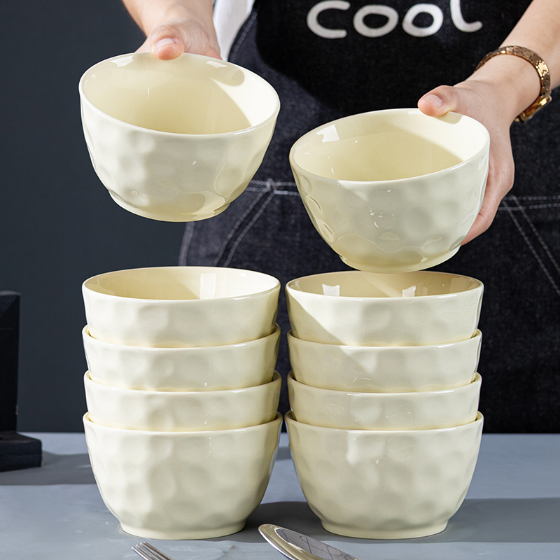芬利兰【10个装】釉下彩石纹10个碗陶瓷家用米饭碗-3餐具
