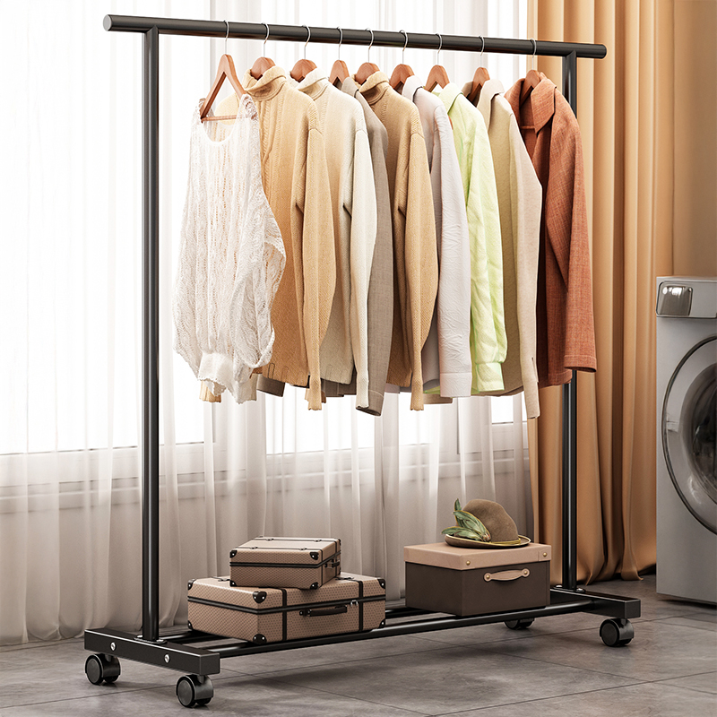 优勤单杆晾衣架落地家用阳台固定凉晒衣服架子简易室内卧室挂衣架