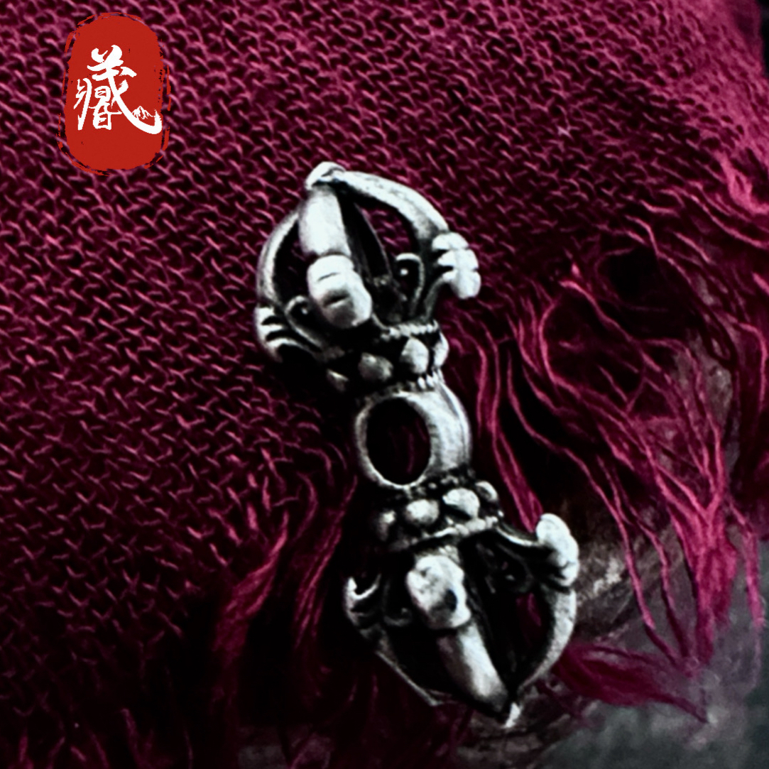 藏式配饰 白利马铜 2.0厘米五股金刚杵 不褪色 0.25孔道 百搭珠串