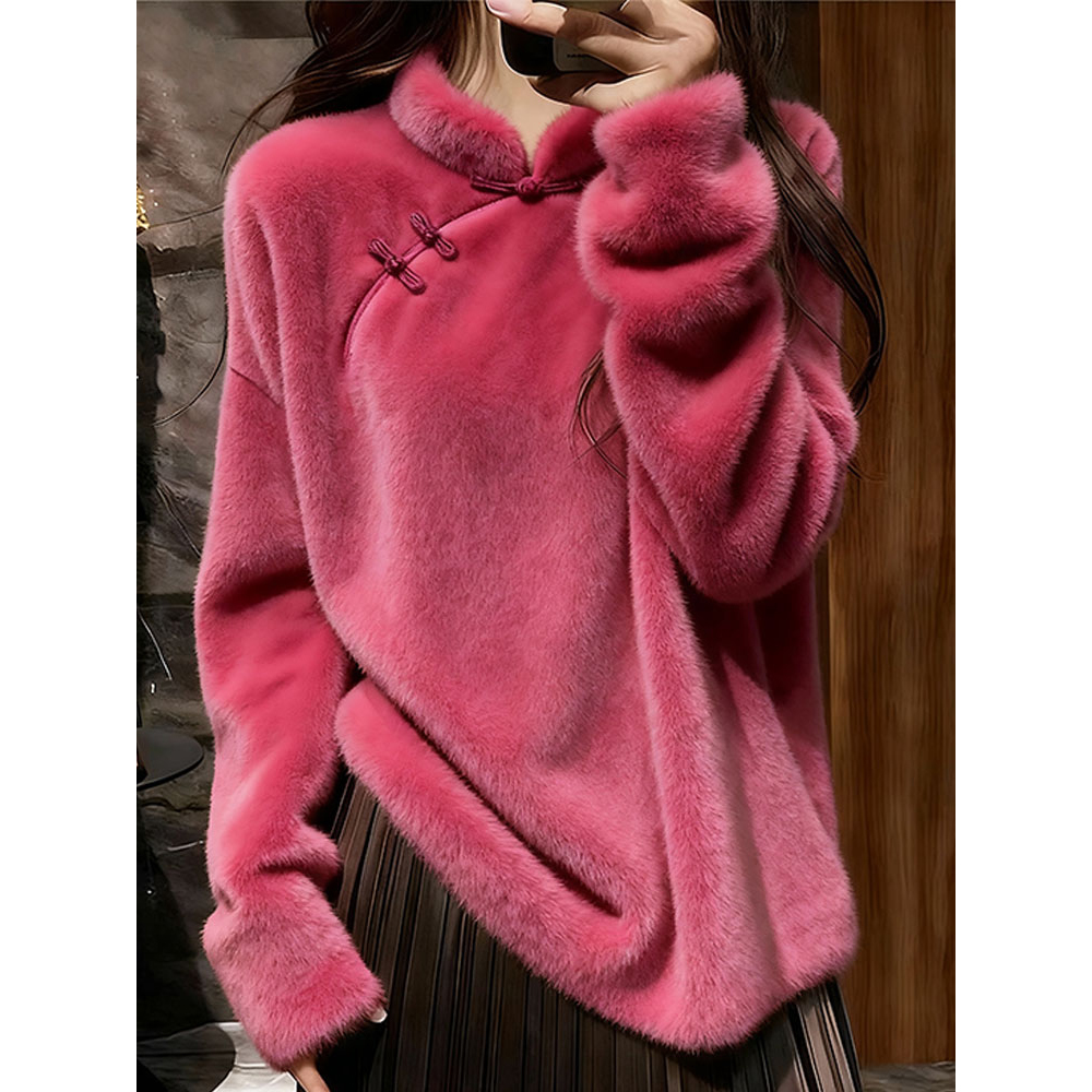 独特高端新中式国风毛衣女2025冬季新款爆款慵懒宽松超火针织上衣