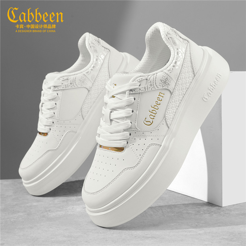 卡宾正品爆款增高厚底小白鞋2025冬季新款休闲鞋男士百搭运动板鞋