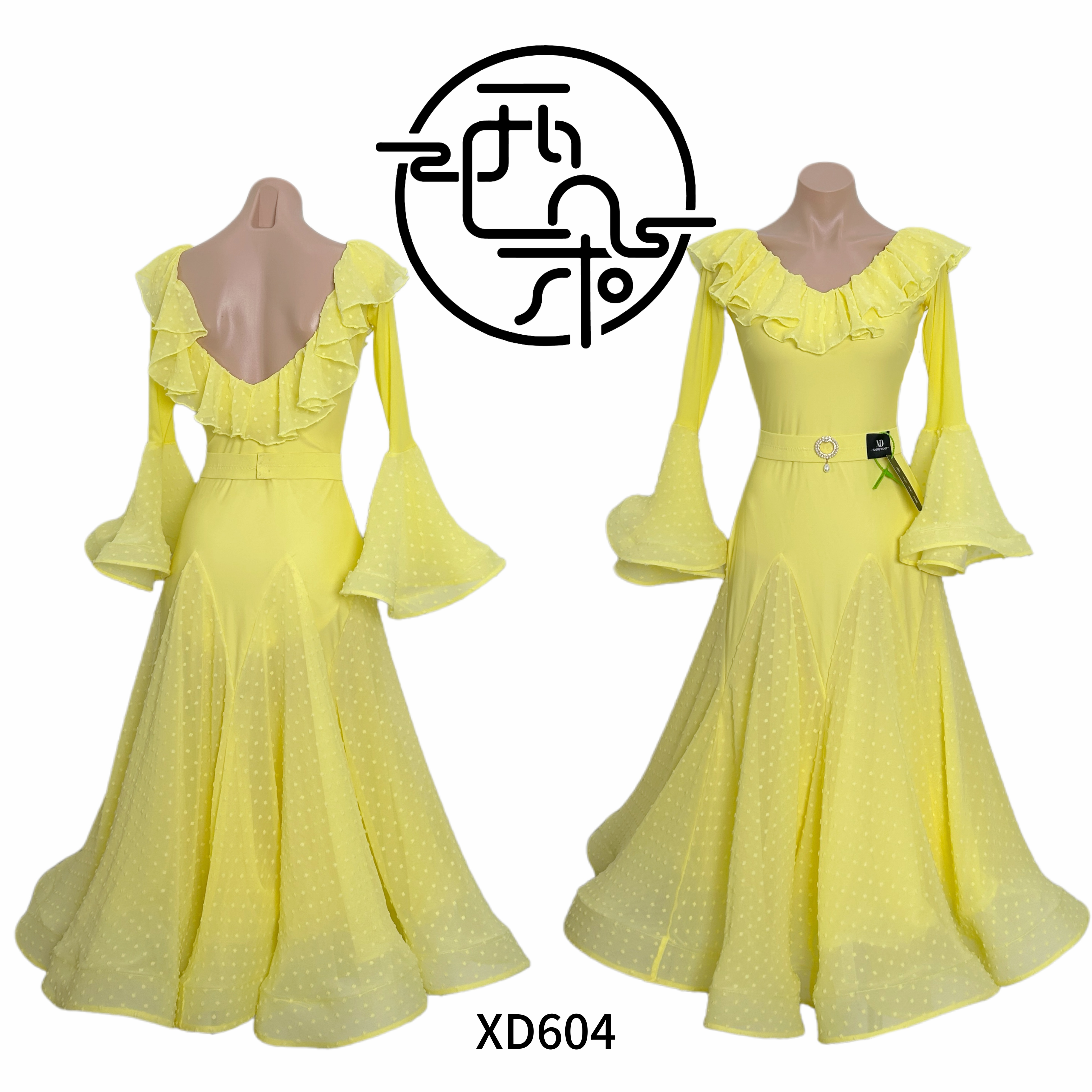 西朵舞服小清新荷叶边花边领露背女士成人新品摩登连衣裙XD604