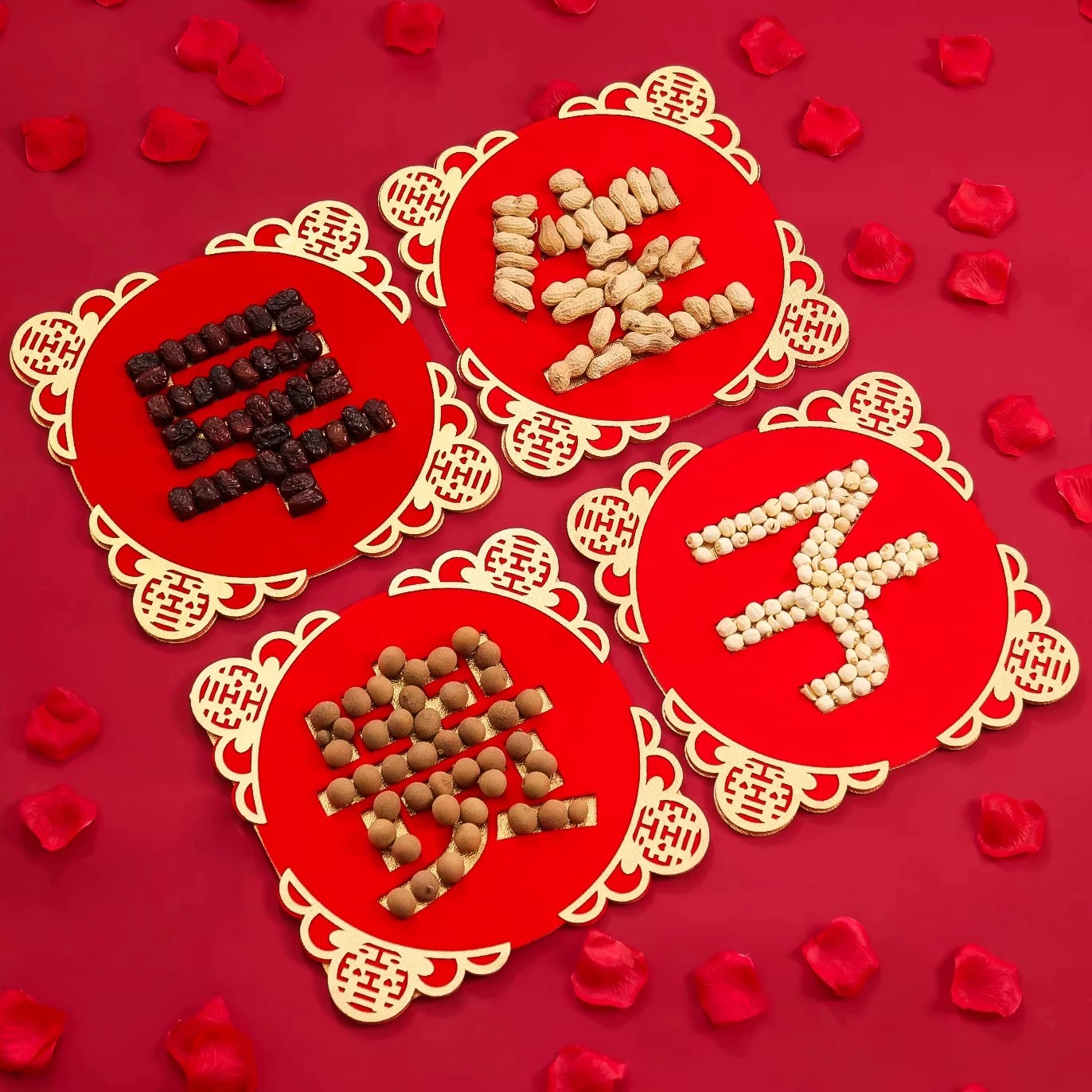 早生贵子模具干果组合男方压床模具订婚摆件婚房装饰布置用品大全