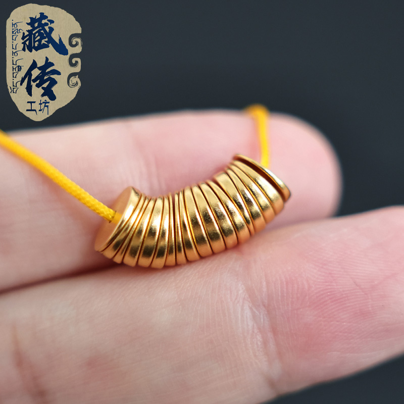藏传 18K黄金色斜切大肠隔片隔珠垫片文玩手串手链手编diy配饰