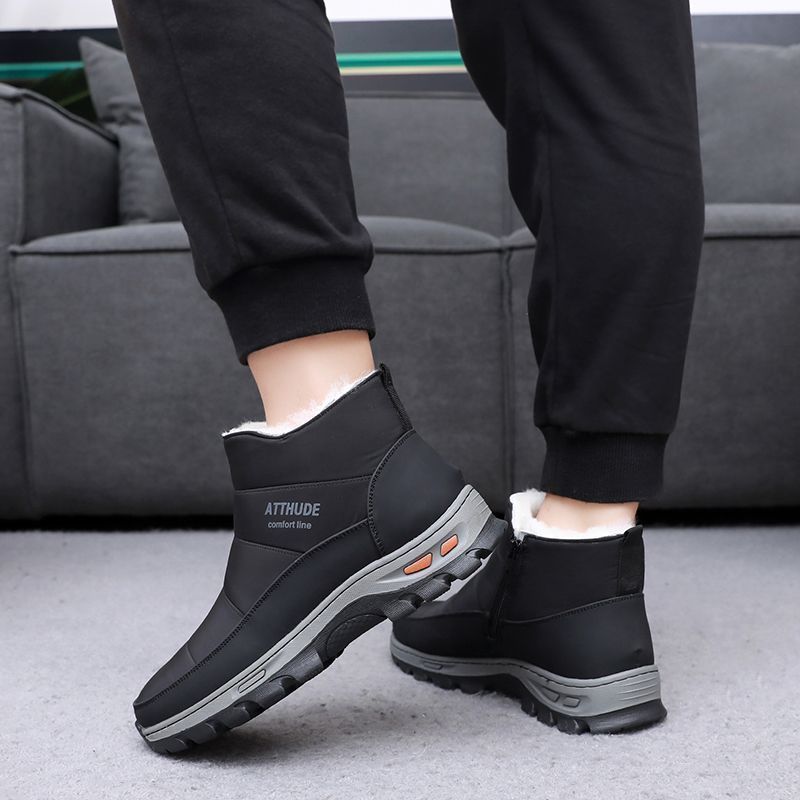 冬季东北老北京加厚男棉鞋中老年男款防滑防水保暖棉靴男鞋推荐