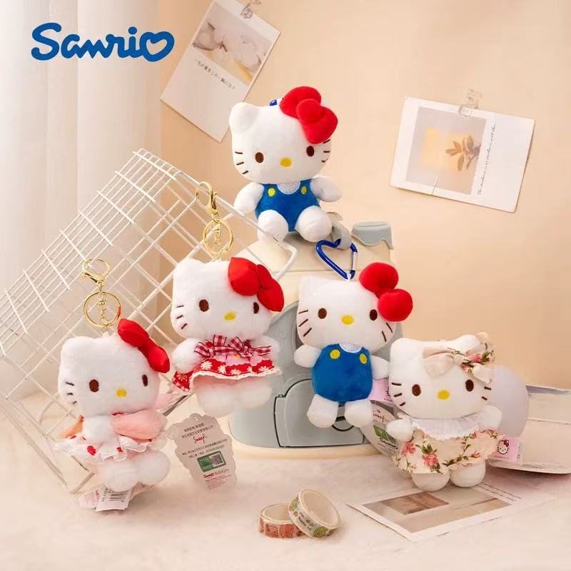正版hellokitty挂件可爱公仔钥匙扣玩偶手工娃娃毛绒玩具生日礼物