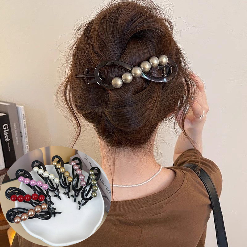 秋冬爆款简约一字发夹扭扭夹女新款百搭后脑勺高级感抓夹