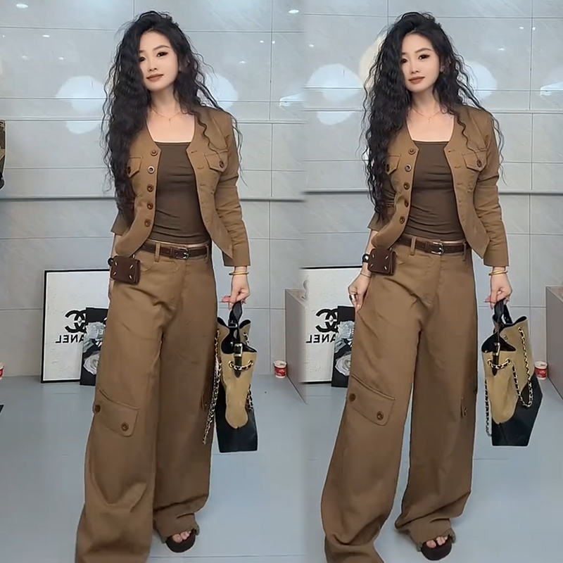 2025秋季新款时尚显瘦气质网红高档洋气女高级百搭宽松大码两件套