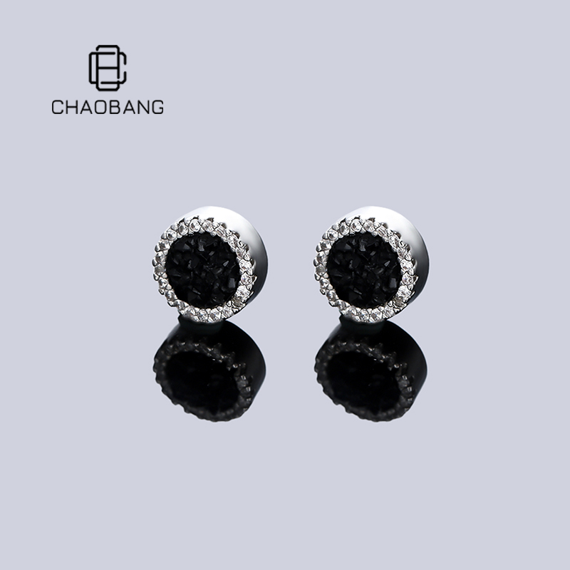 chaobang/潮邦 铜合金耳饰 彩色晶簇磁吸无耳洞耳夹轻奢小众耳饰