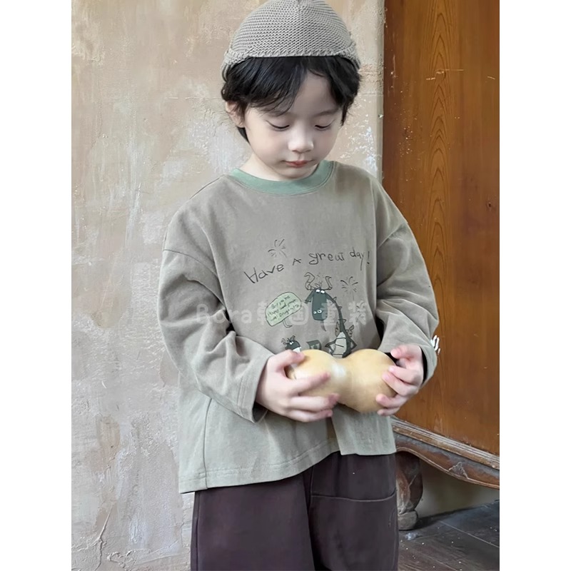 男女童长袖t恤春秋新款韩版儿童卡通印花打底衫宝宝春秋上衣洋气