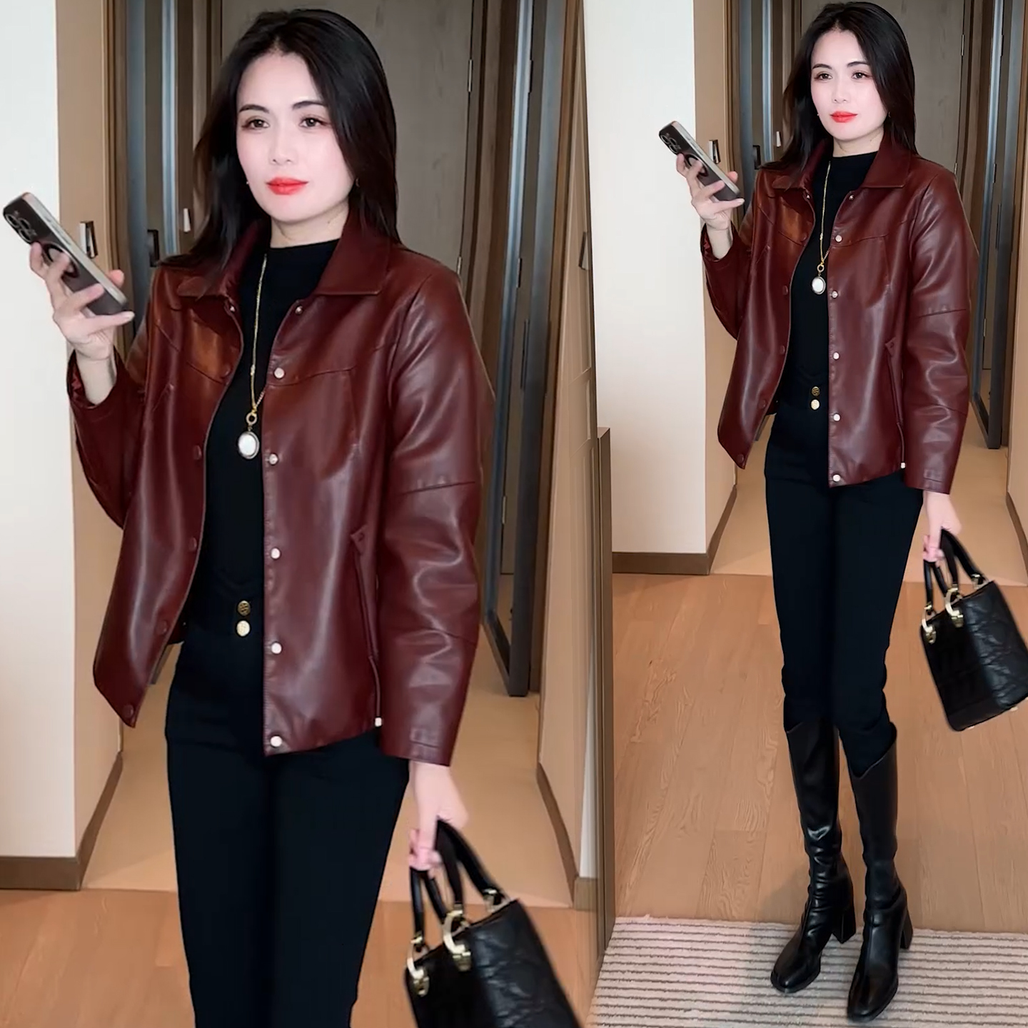 时尚气质皮衣短外套女2025秋季新款洋气减龄显瘦百搭休闲短款夹克