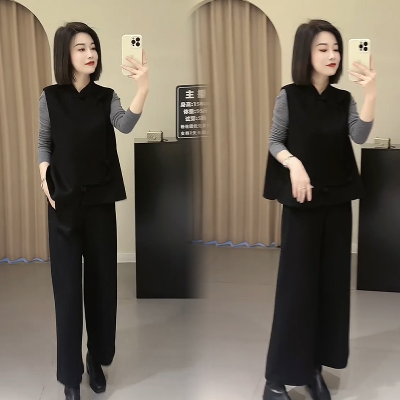 2025秋冬新款时尚显瘦气质网红高档套装女高级百搭宽松大码三件套