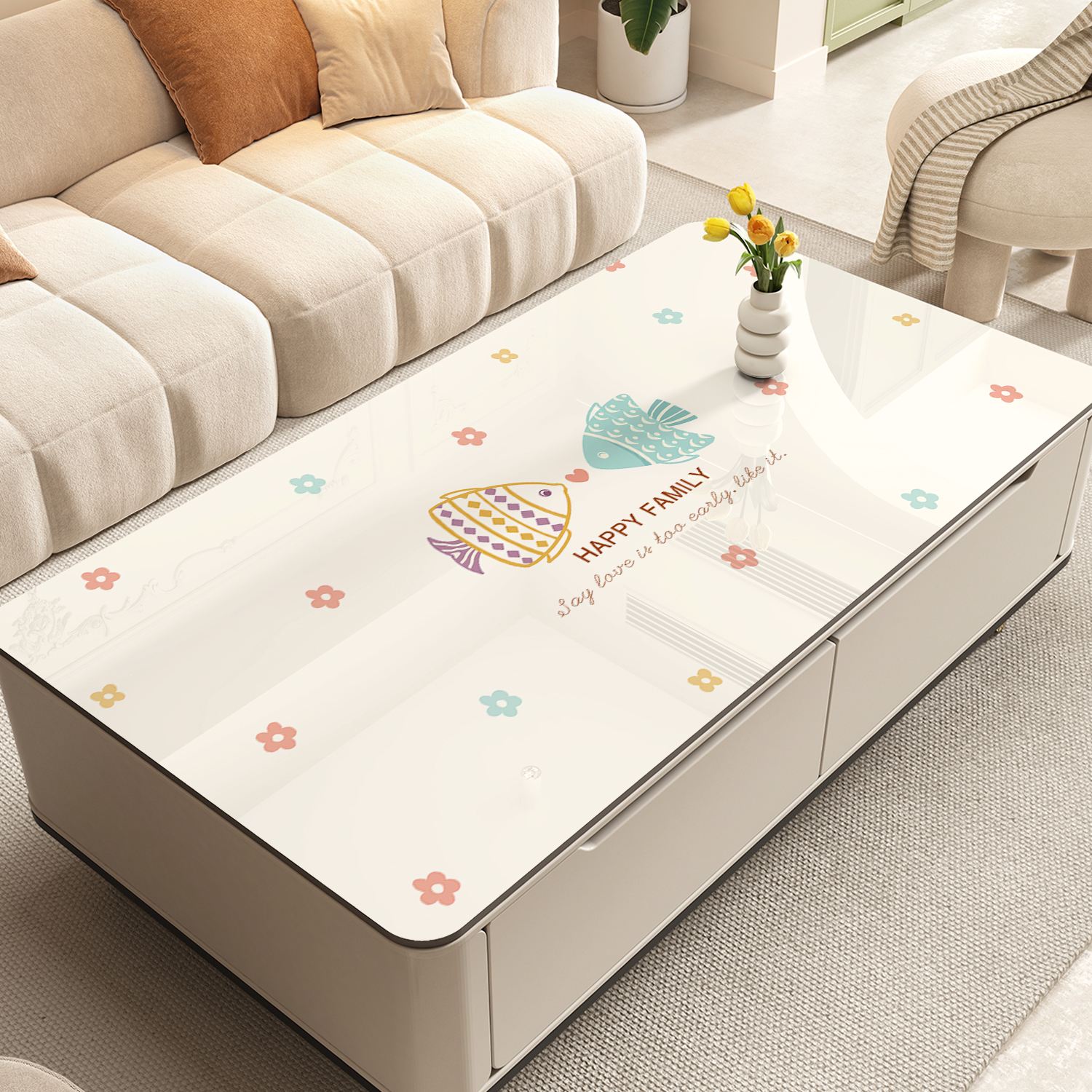 小清新茶几pvc软玻璃桌面保护桌垫2025新款免洗防水防油餐桌桌布