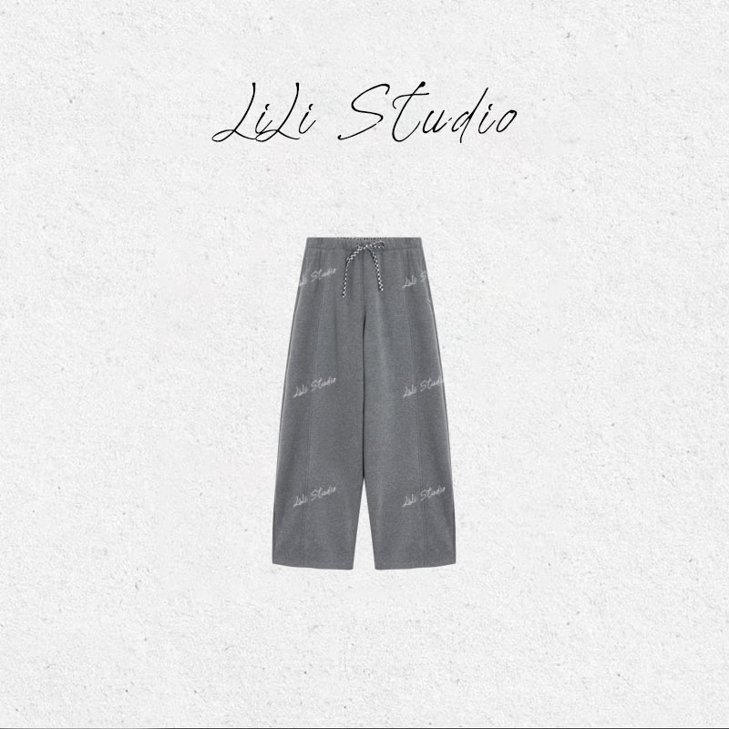 丨不理理「闲适慵廓」加绒加厚直筒抽绳保暖休闲裤