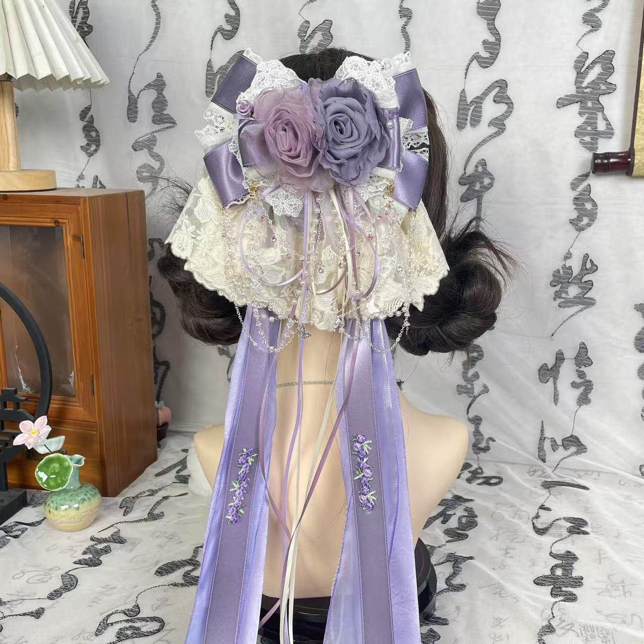 【凝夜幽兰】国风发夹多层次蝴蝶结发饰头饰汉服弹簧夹