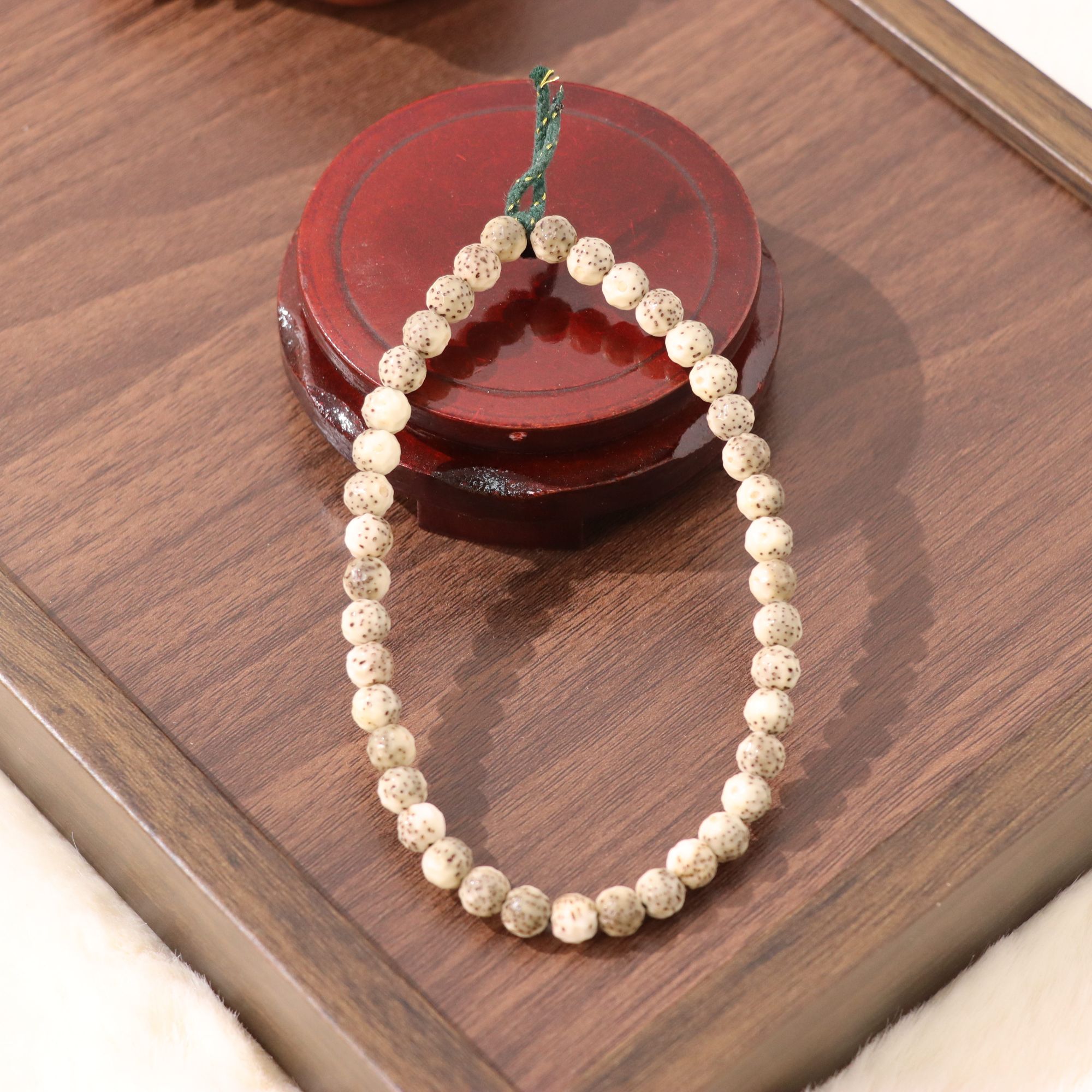 原生态星月菩提石玉料7mm圆珠雕刻无相手持男女同款文玩手串