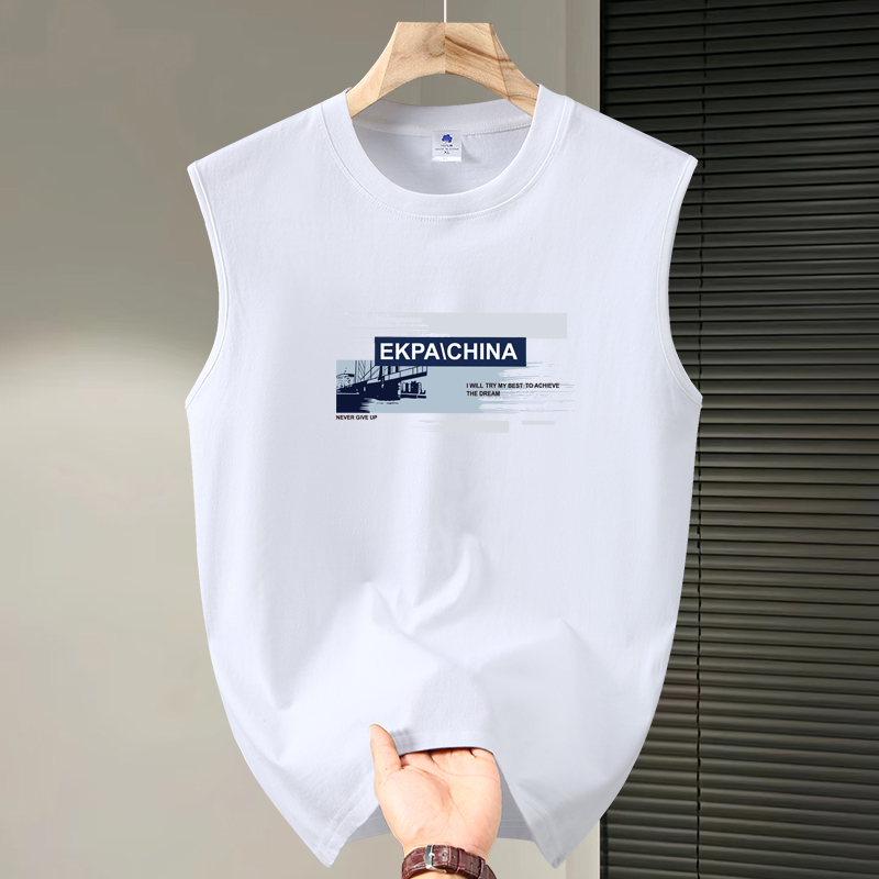 夏季纯棉男士圆领男款背心透气打底无袖t恤运动休闲坎肩宽松潮流