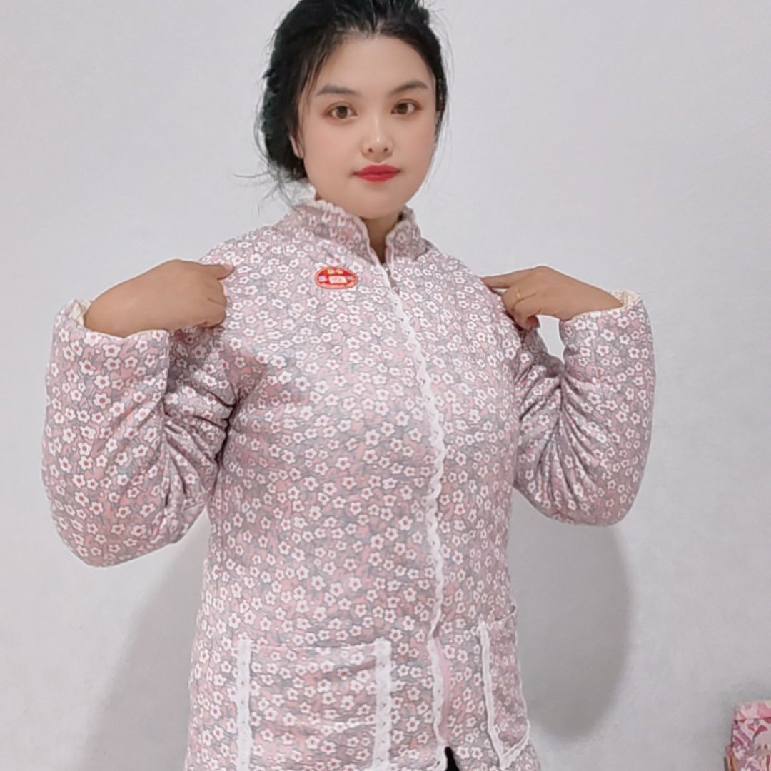 手工加厚棉花棉袄女士成人拉链款口袋保暖防寒居家外穿棉衣时尚